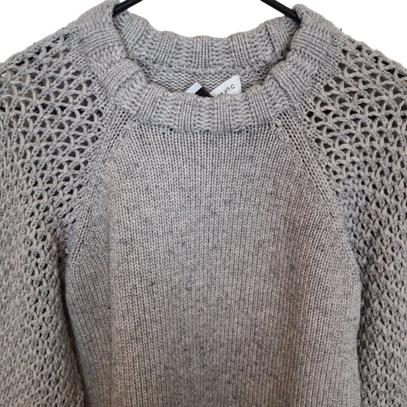 Derek Lam 10C X Athleta Womens S Gray Wool Cashmere Chunky Bell Sleeve Sweater - Picture 2 of 9